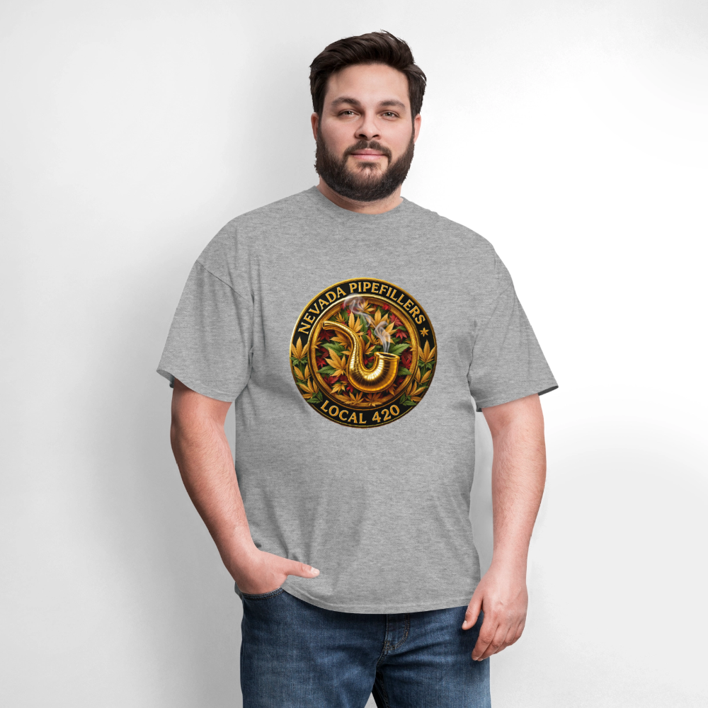 NEVADA PIPEFILLERS LOCAL 420  Men's T-Shirt - heather gray