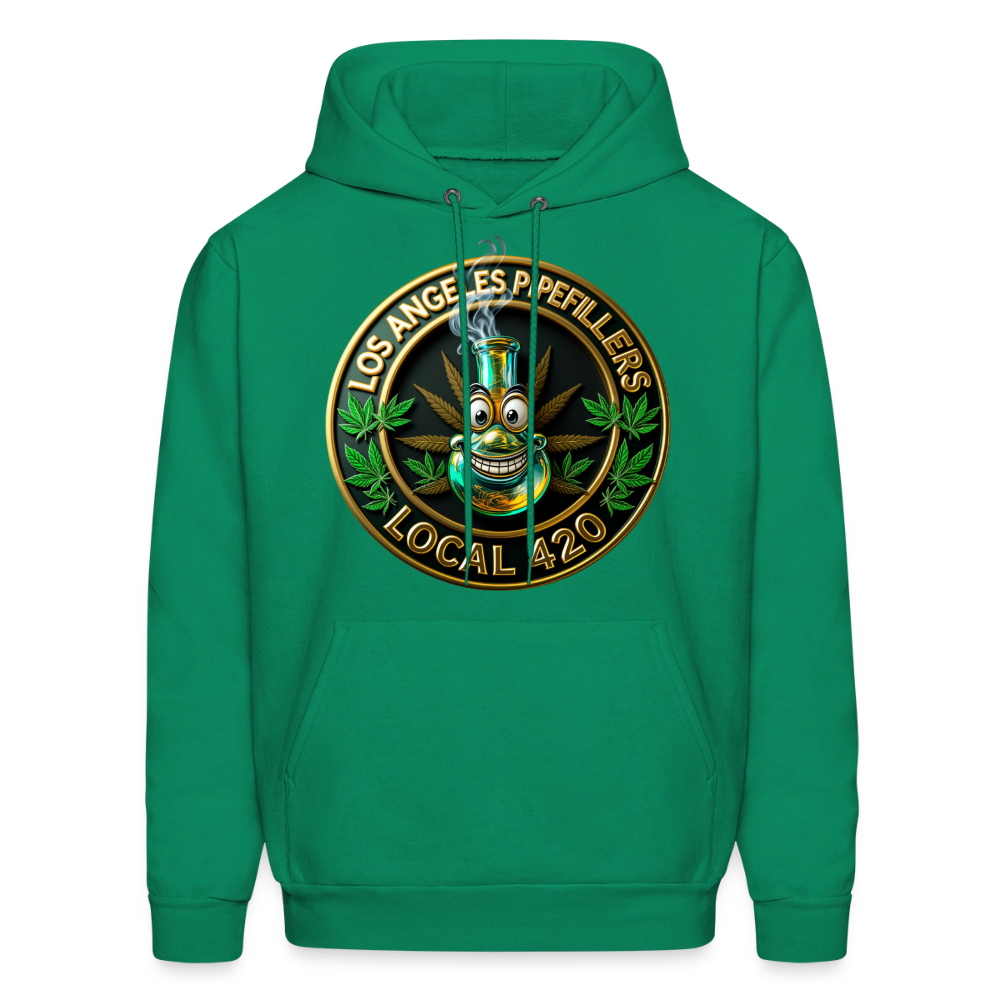 LOS ANGLES PIPEFILLERS LOCAL 420 2 EMBLEM Men's Hoodie - kelly green