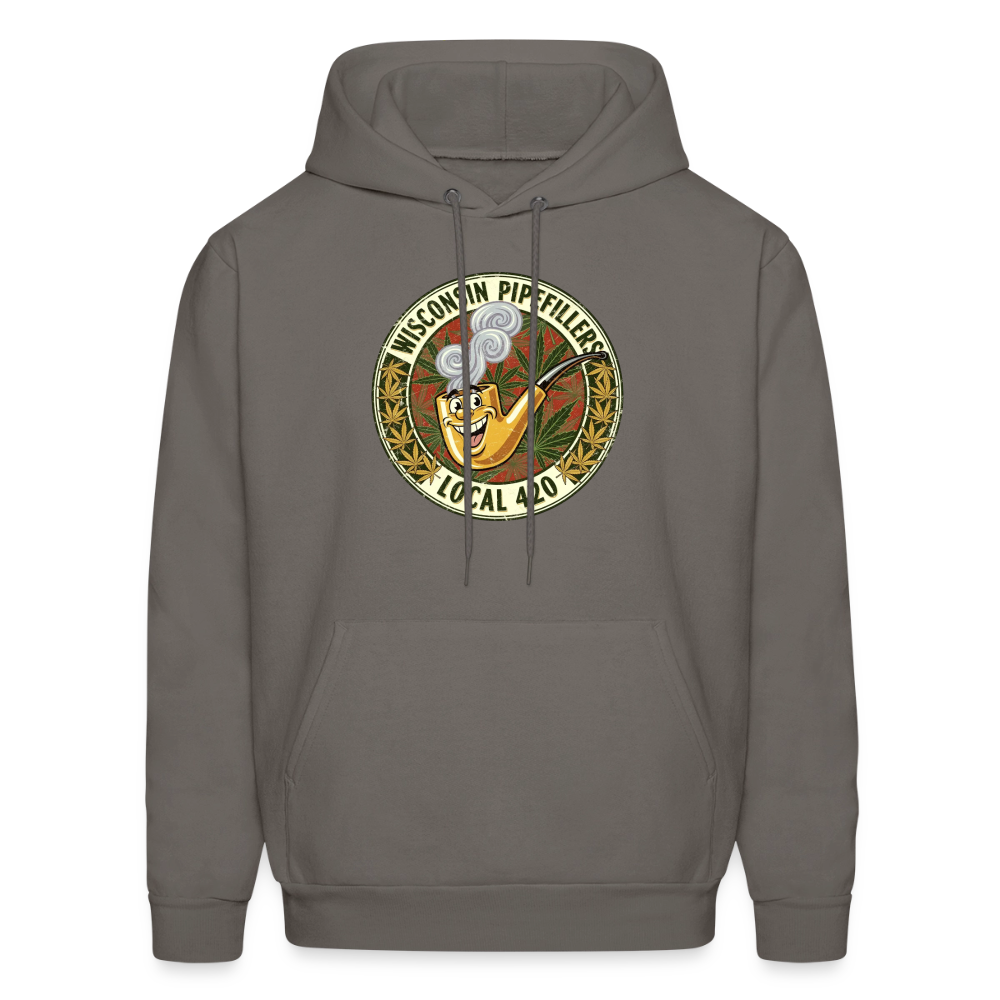 WISCONSIN PIPEFILLERS LOCL 420 F/B DESIGN Men's Hoodie - asphalt gray