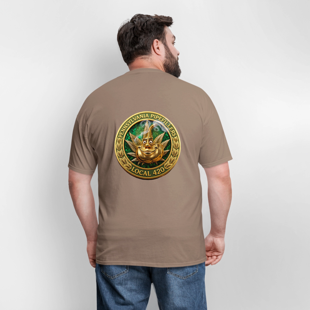 PENNSYLVANIA PIPEFILLERS LOCAL 420 F/B DESIGNS Men's T-Shirt - safari