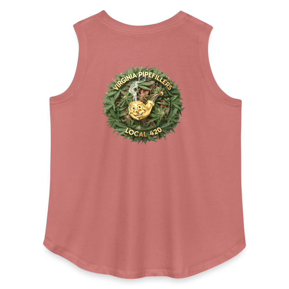 VIRGINIA PIPEFILLERS LOCAL 420 F/B DESIGN Women's Curvy Relaxed Tank Top - mauve