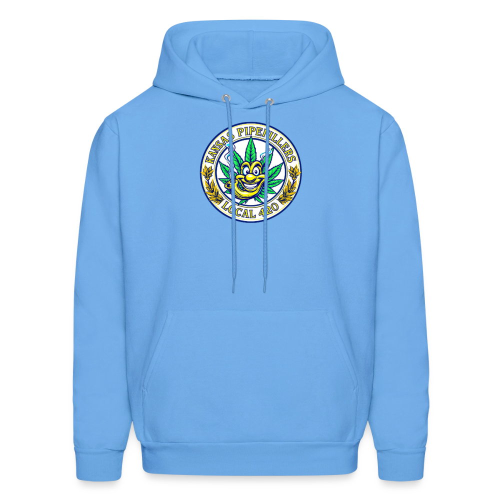 KANSAS PIPEFILLERS LOCAL 420 F/B DESIGNS  Men's Hoodie - carolina blue