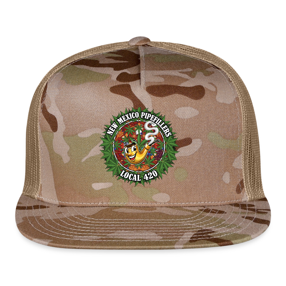 NEW MEXICO PIPEFILLERS LOCAL 420 Trucker Hat CAMO Trucker Hat - MultiCam\tan