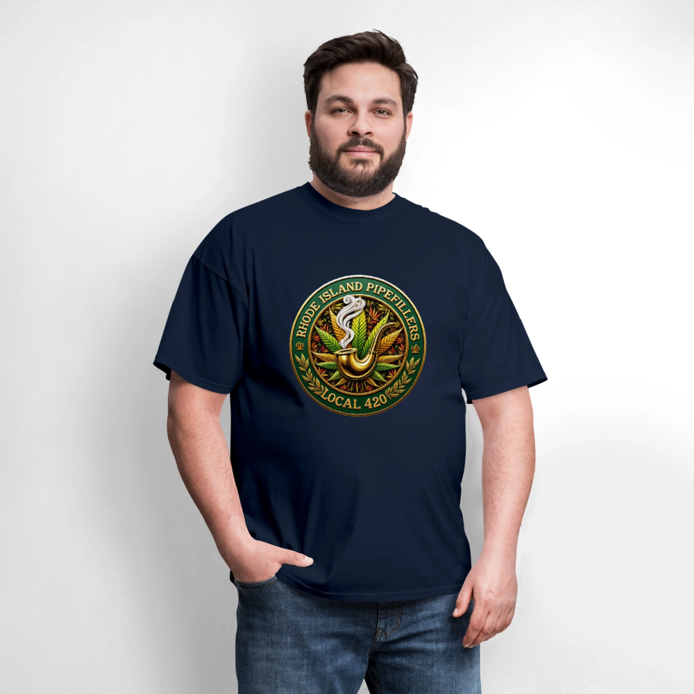 RHODE ISLAND PIPEFILLERS LOCAL 420 F/B DESIGNS Men's T-Shirt - navy