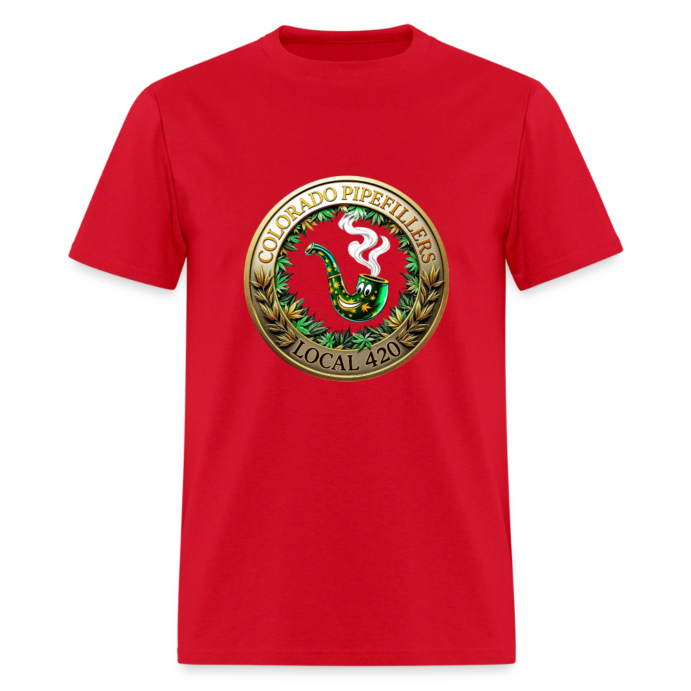 COLORADO PIPEFILLERS LOCAL 420 F/B EMBLEMS Men's T-Shirt - red