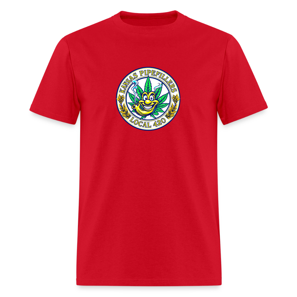 KANSAS PIPEFILLERS LOCAL 420 F/B DESIGNS Men's T-Shirt - red