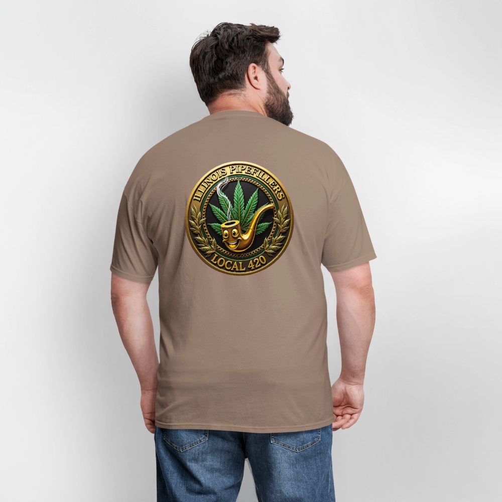 ILLINOIS PIPEFILLERS LOCAL 420 F/B DESIGN Men's T-Shirt - safari