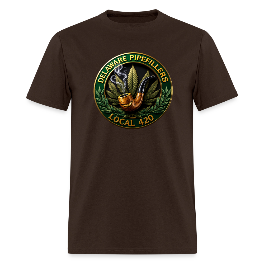 DELAWARE  PIPEFILLERS LOCAL 420 F/B DESIGN Men's T-Shirt - brown