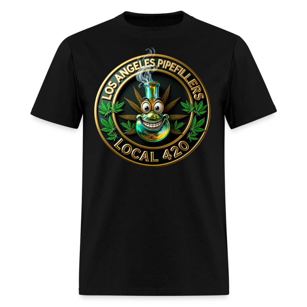 LOS ANGLES PIPEFILLERS LOCAL 420 Men's T-Shirt - black