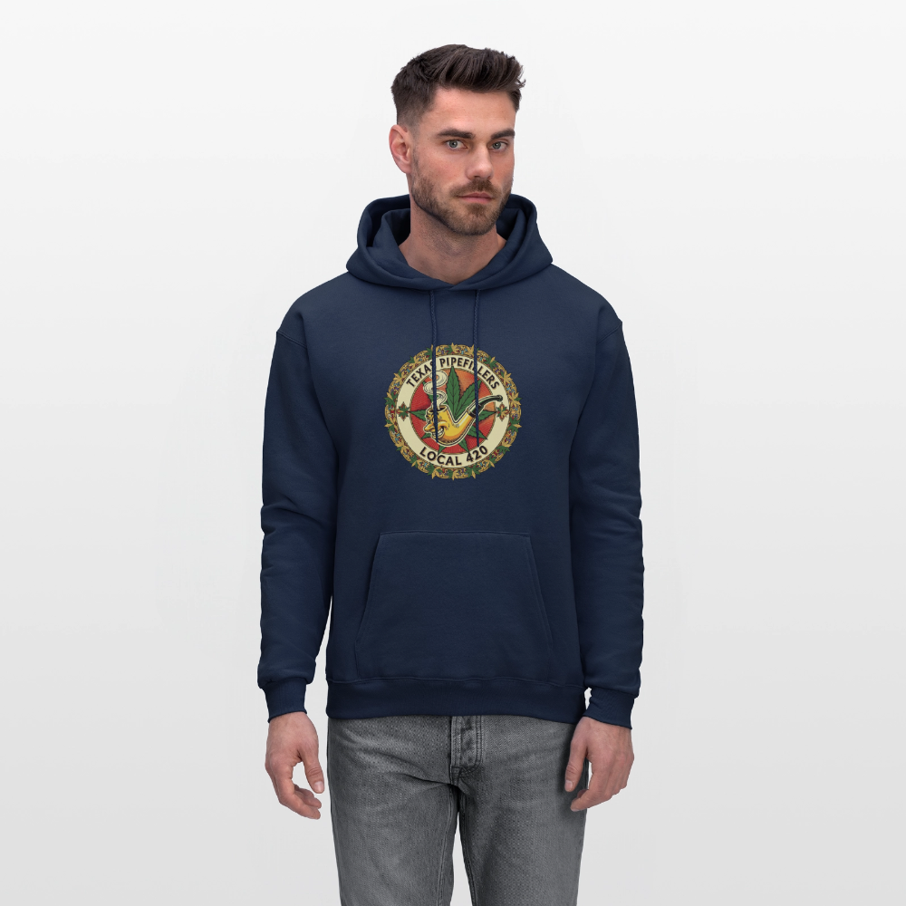TEXAS PIPEFILLERS LOCAL 420 Men's Hoodie - navy