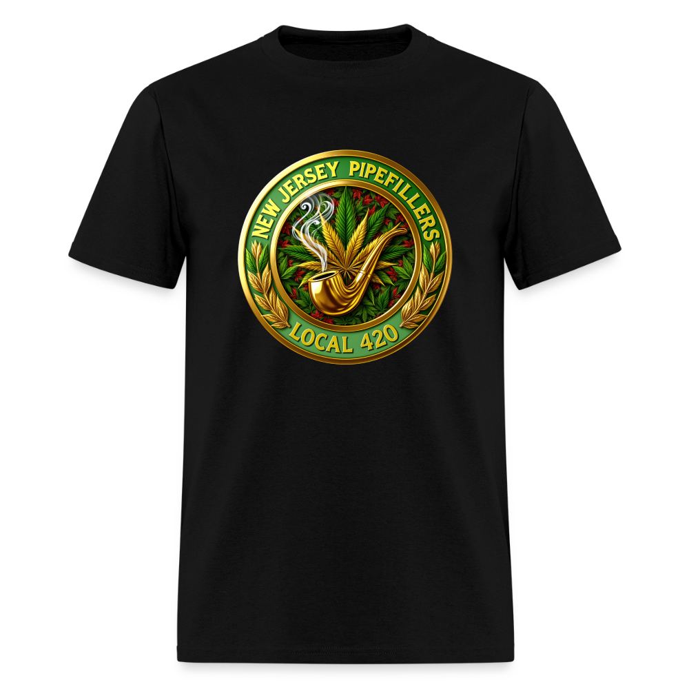 NEW JERSEY PIPEFILLERS LOCAL 420 F/B DESIGN Men's T-Shirt - black