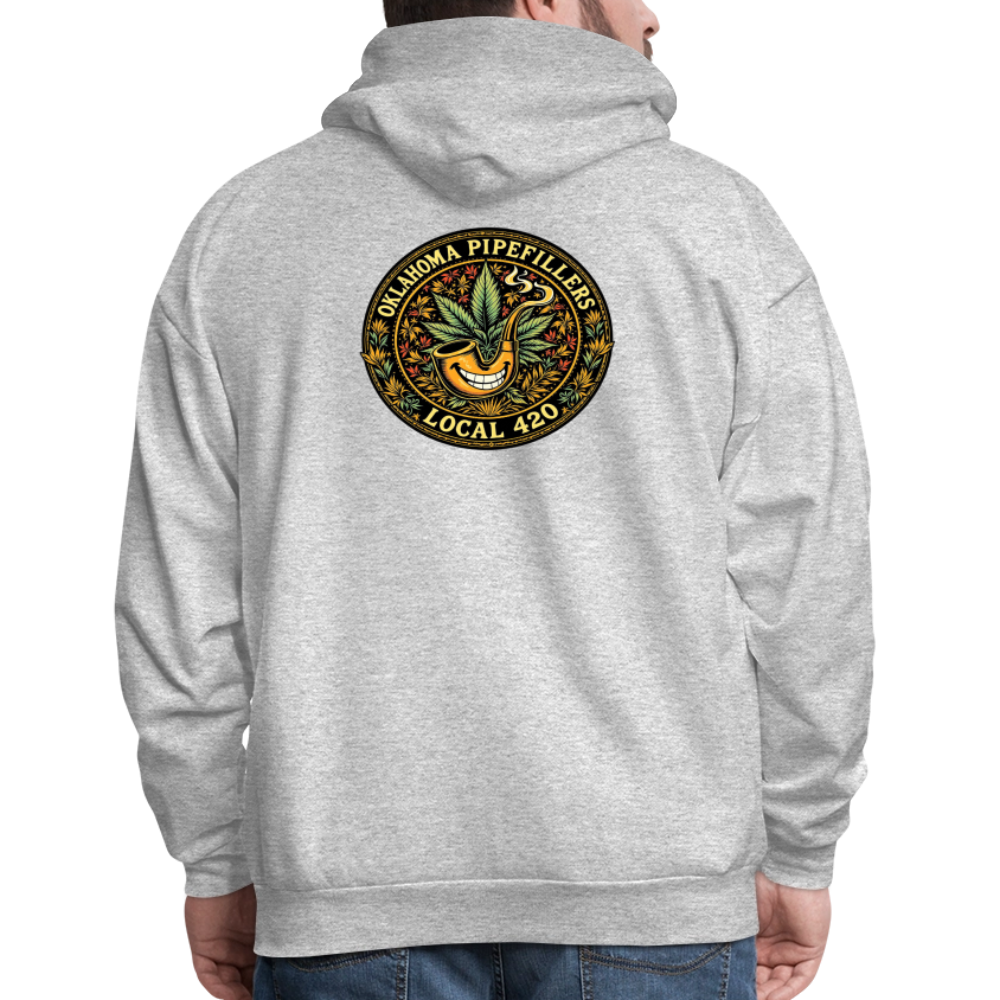 OKLAHOMA PIPEFILLERS LOCAL 420  F/B DESIGNS Men's Hoodie - heather gray