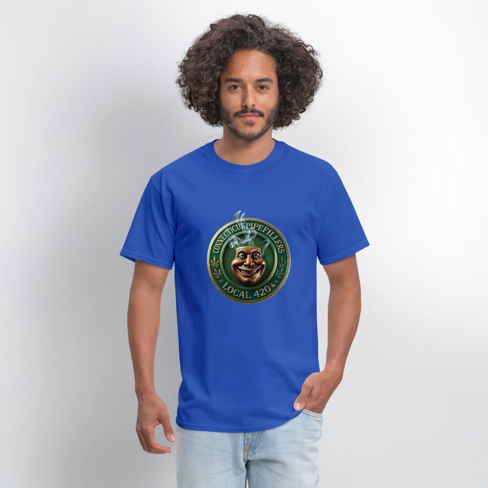 CONNECTICUT PIPEFILLERS LOCAL 420 DESIGN Men's T-Shirt - royal blue