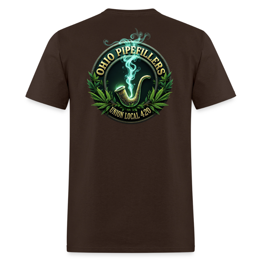 OHIO PIPEFILLERS UNION LOCAL 420 F/B DESIGNS Men's T-Shirt - brown
