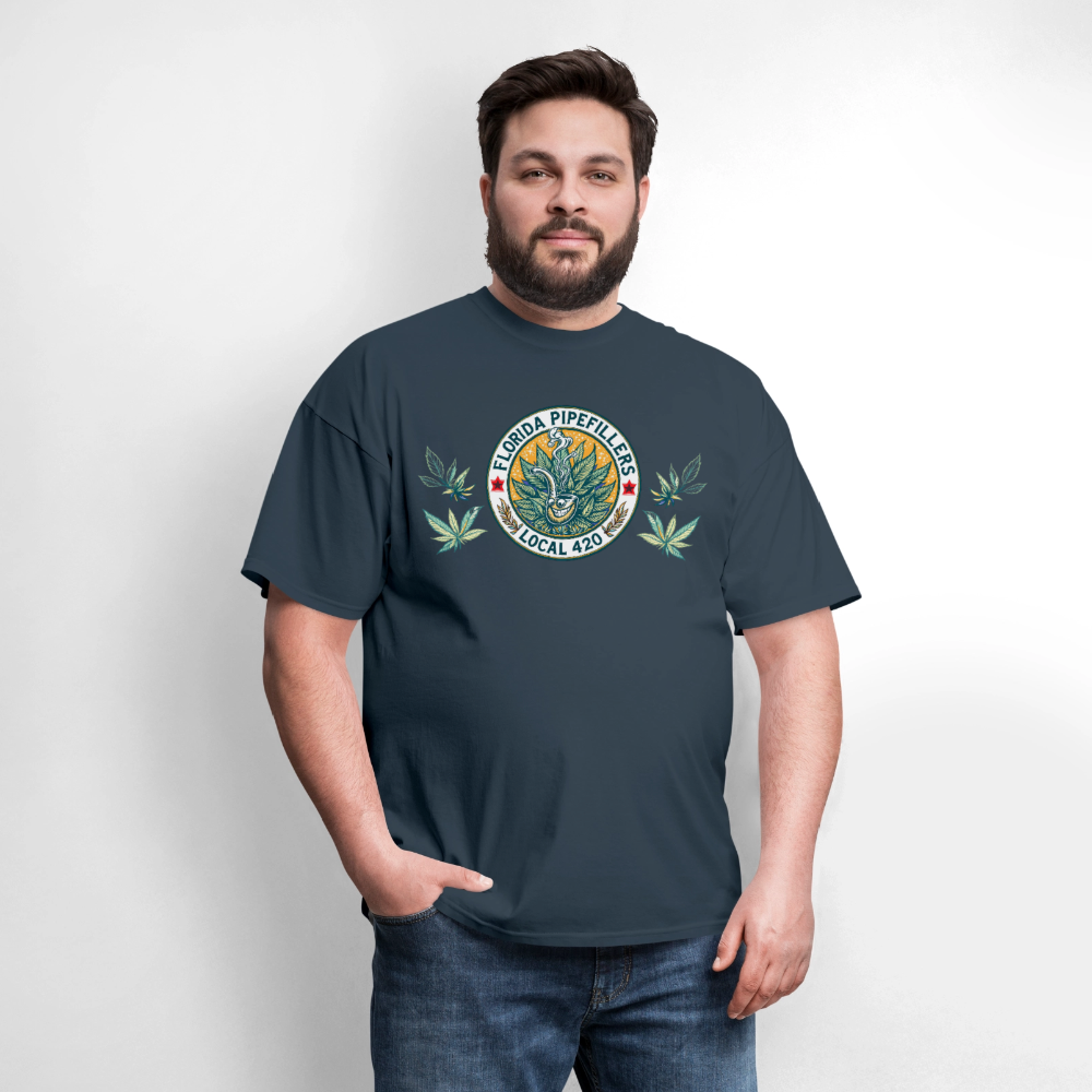 FLORIDA PIPEFILLERS LOCAL 420 F/B DESIGN Men's T-Shirt -  blue dusk