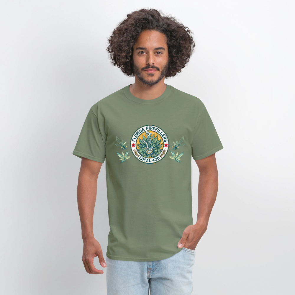 FLORIDA PIPEFILLERS LOCAL 420 Men's T-Shirt - military green