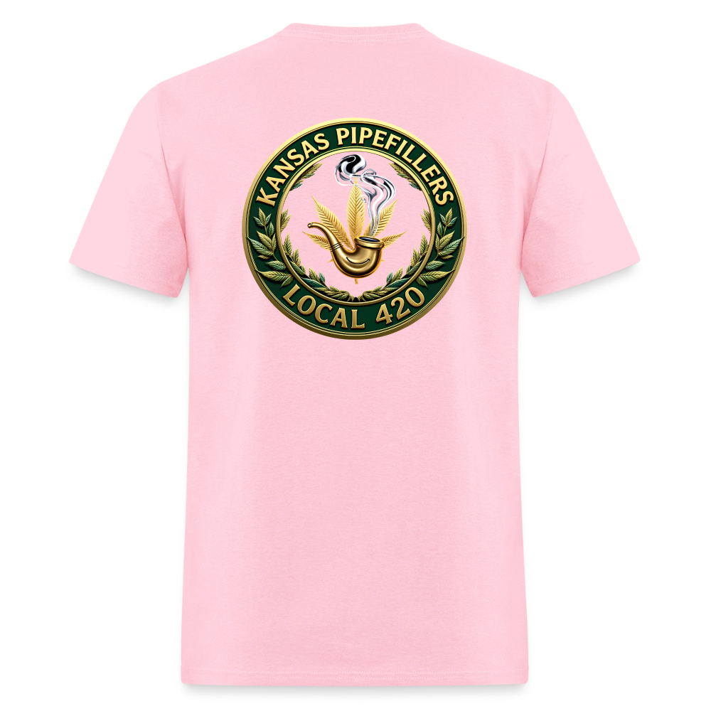 KANSAS PIPEFILLERS LOCAL 420 F/B DESIGNS Men's T-Shirt - pink