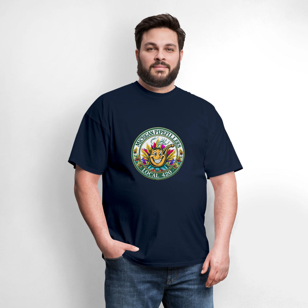 MICHIGAN PIPEFILLERS LOCAL 420 Men's T-Shirt - navy
