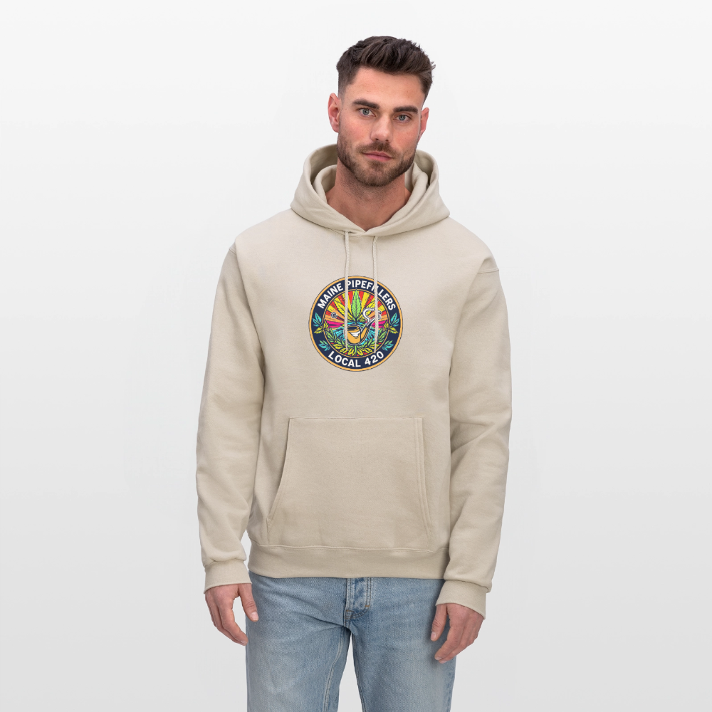 MAINE PIPEFILLERS LOCAL 420 2 EMBLEM Men's Hoodie - Sand