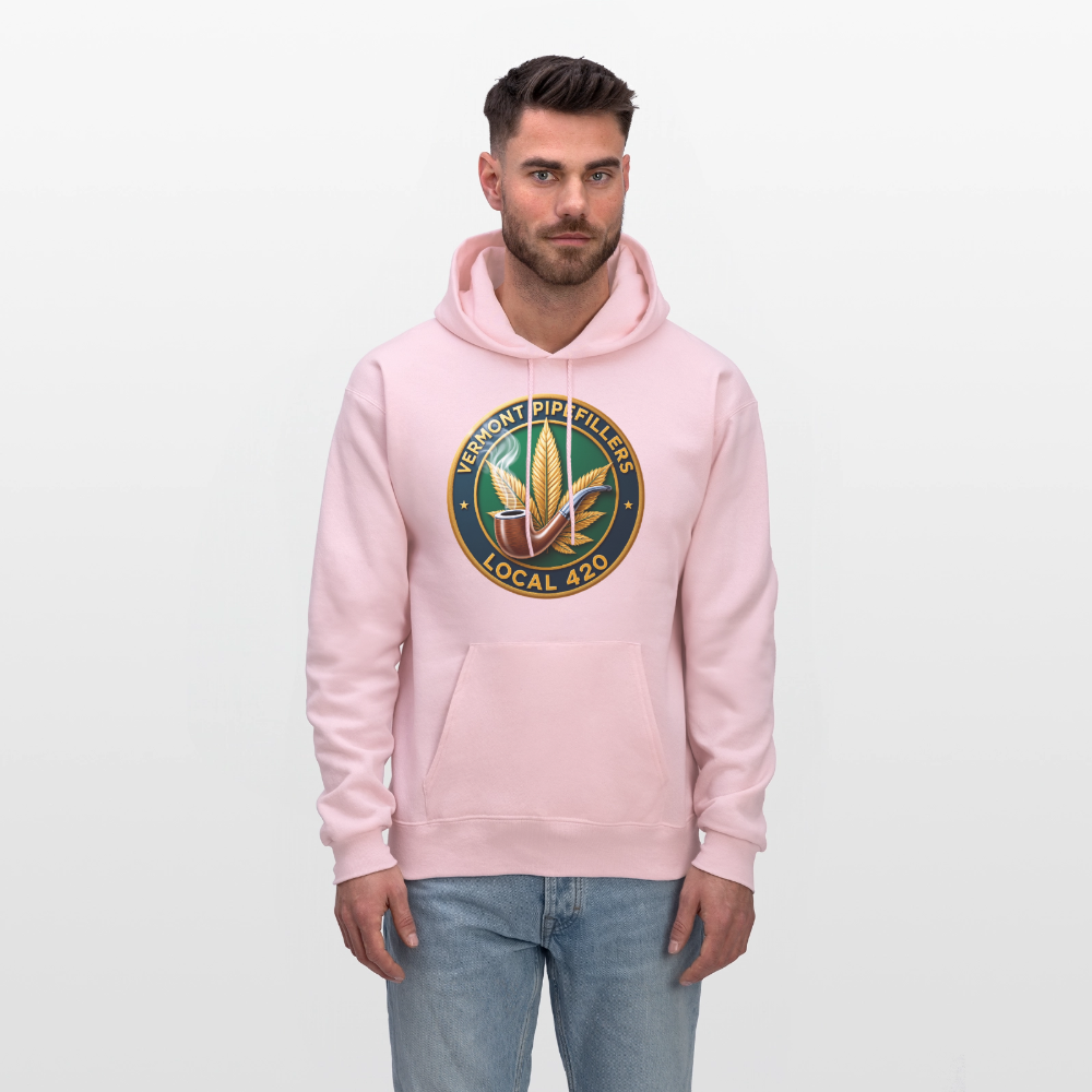 VERMONT PIPEFILLERS LOCAL 420 2 EMBLEM Men's Hoodie - pale pink