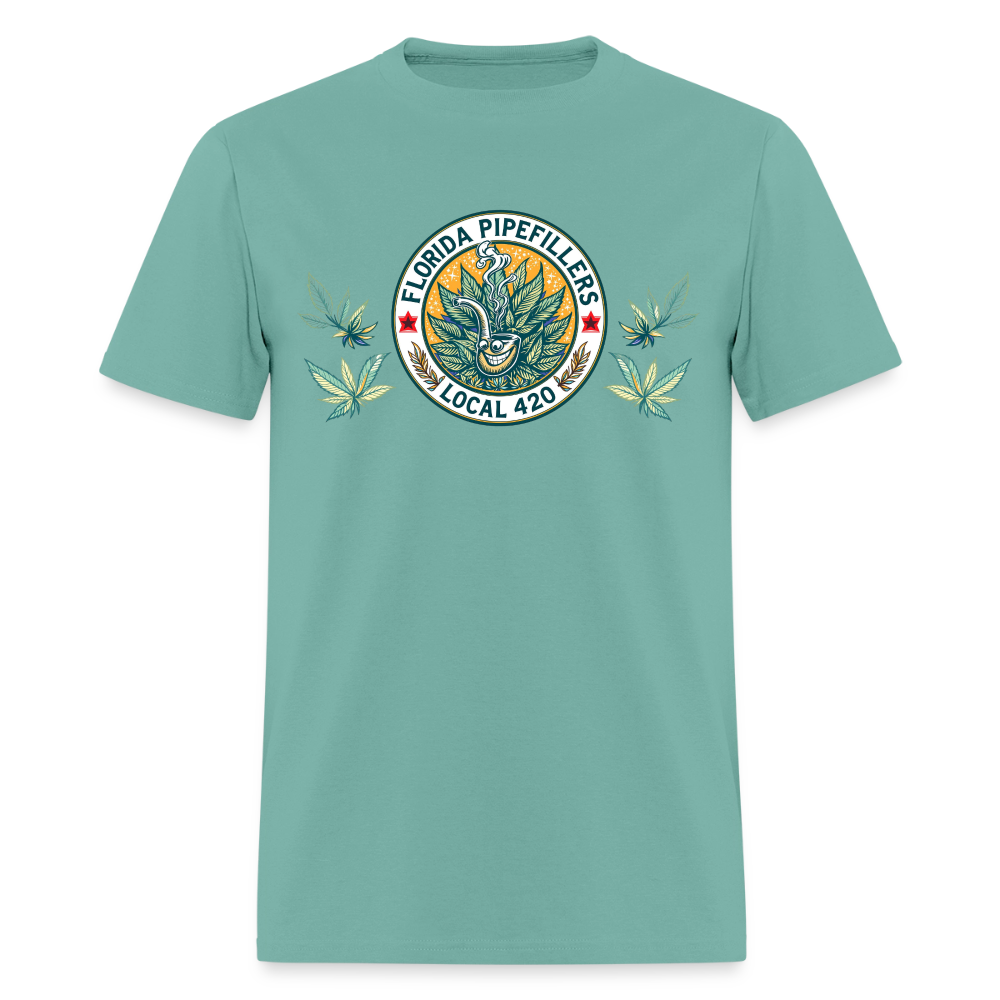 FLORIDA PIPEFILLERS LOCAL 420 F/B DESIGN Men's T-Shirt - aquatic
