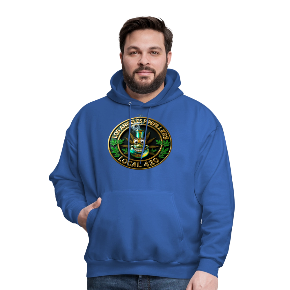 LOS ANGLES PIPEFILLERS LOCAL 420 2 EMBLEM Men's Hoodie - royal blue