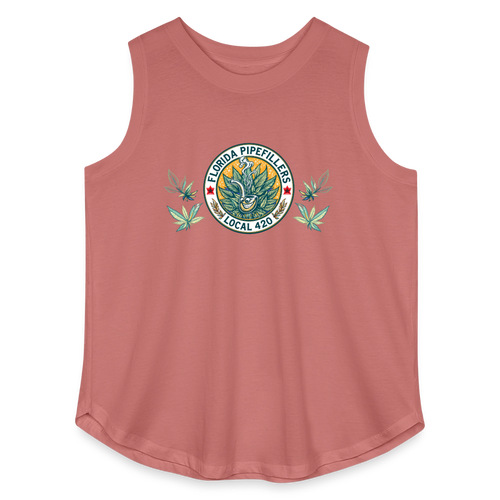 FLORIDA PIPEFILLERS LOCAL 420 F/B DESIGN Women's Curvy Relaxed Tank Top - mauve