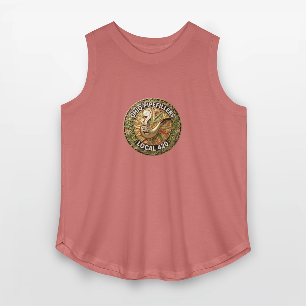 OHIO PIPEFILLERS LOCAL 420  Women's Curvy Relaxed Tank Top - mauve