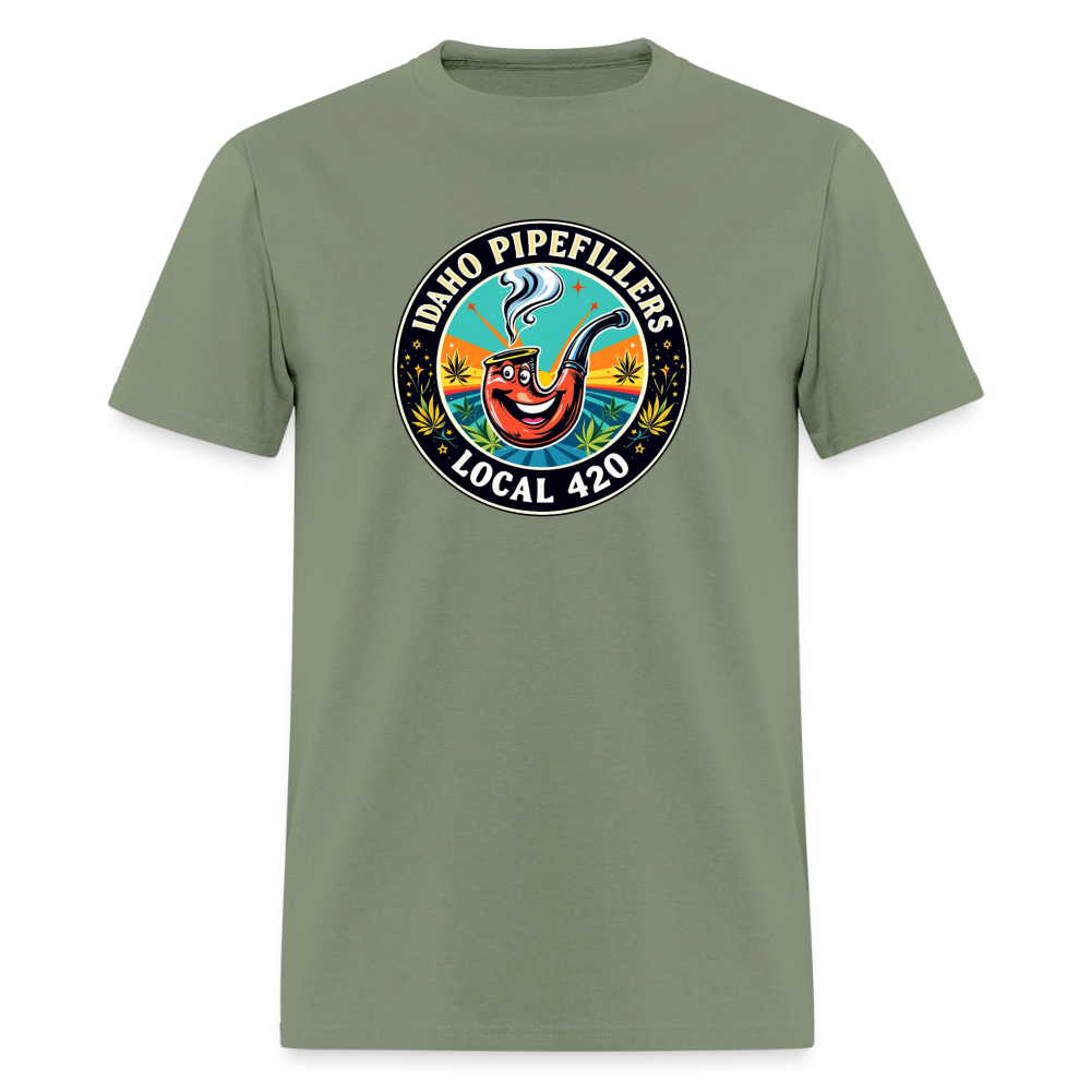 IDAHO PIPEFILLERS LOCAL 420 F/B DESIGN Men's T-Shirt - military green