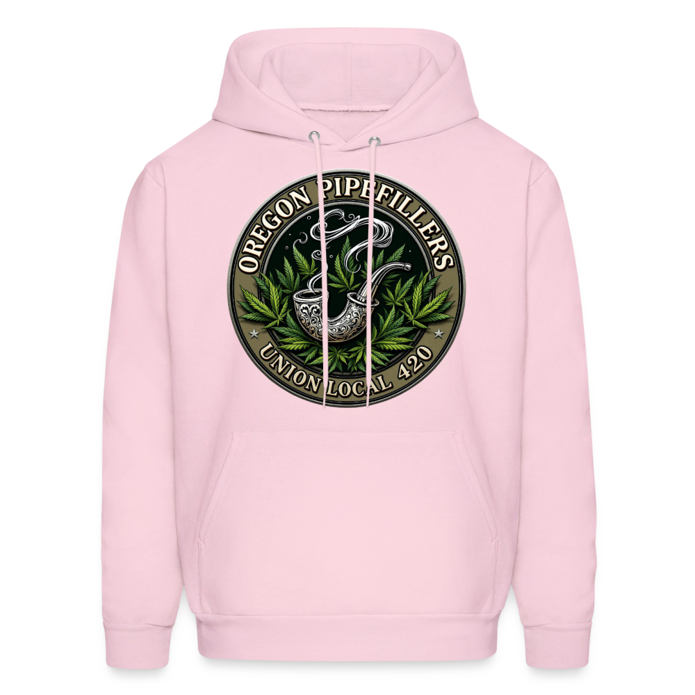 OREGON PIPEFILLERS LOCAL 420 2 EMBLEM Men's Hoodie - pale pink