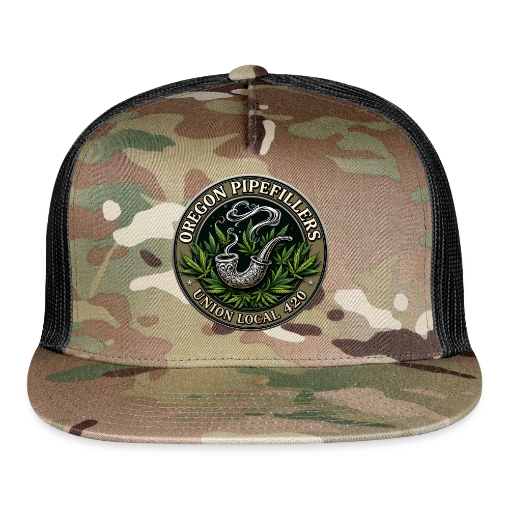 OREGON PIPEFILLERS LOCAL 420 CAMO Trucker Hat - MultiCam\black