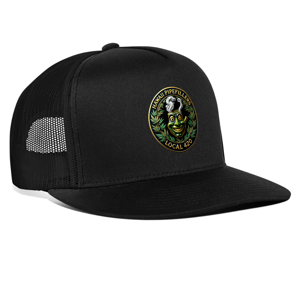 HAWAII PIPEFILLERS LOCAL 420 Trucker Hat - black/black