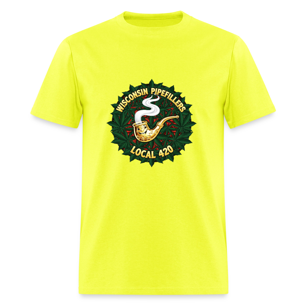 WISCONSIN PIPEFILLERS LOCAL 420 Men's T-Shirt - safety green