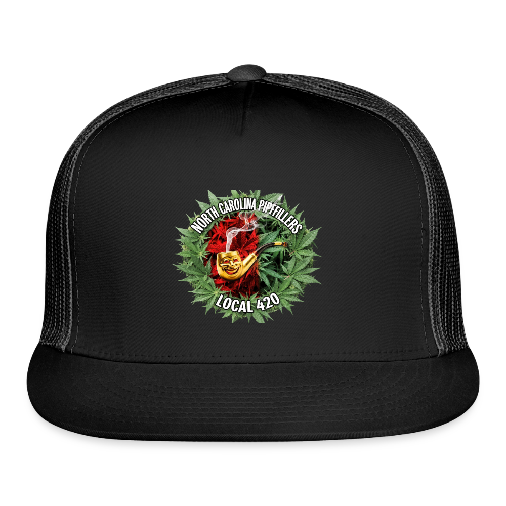 NORTH CAROLINA PIPEFILLERS LOCAL 420 Trucker Hat - black/black