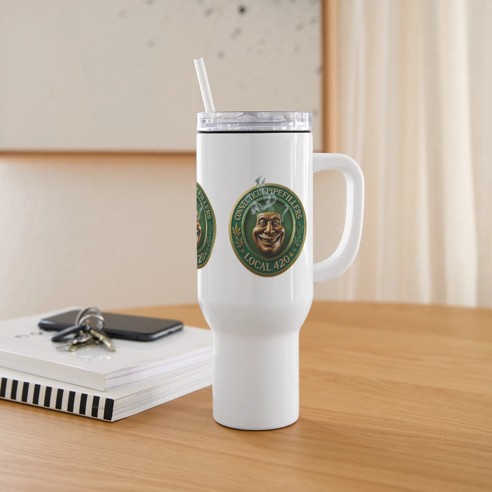CONNECTICUT PIPEFILLERS LOCAL 420 40oz Stainless Steel Travel Tumbler - white