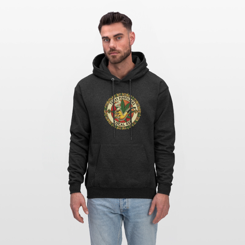 TEXAS PIPEFILLERS LOCAL 420 F/B DESIGN Men's Hoodie - charcoal grey