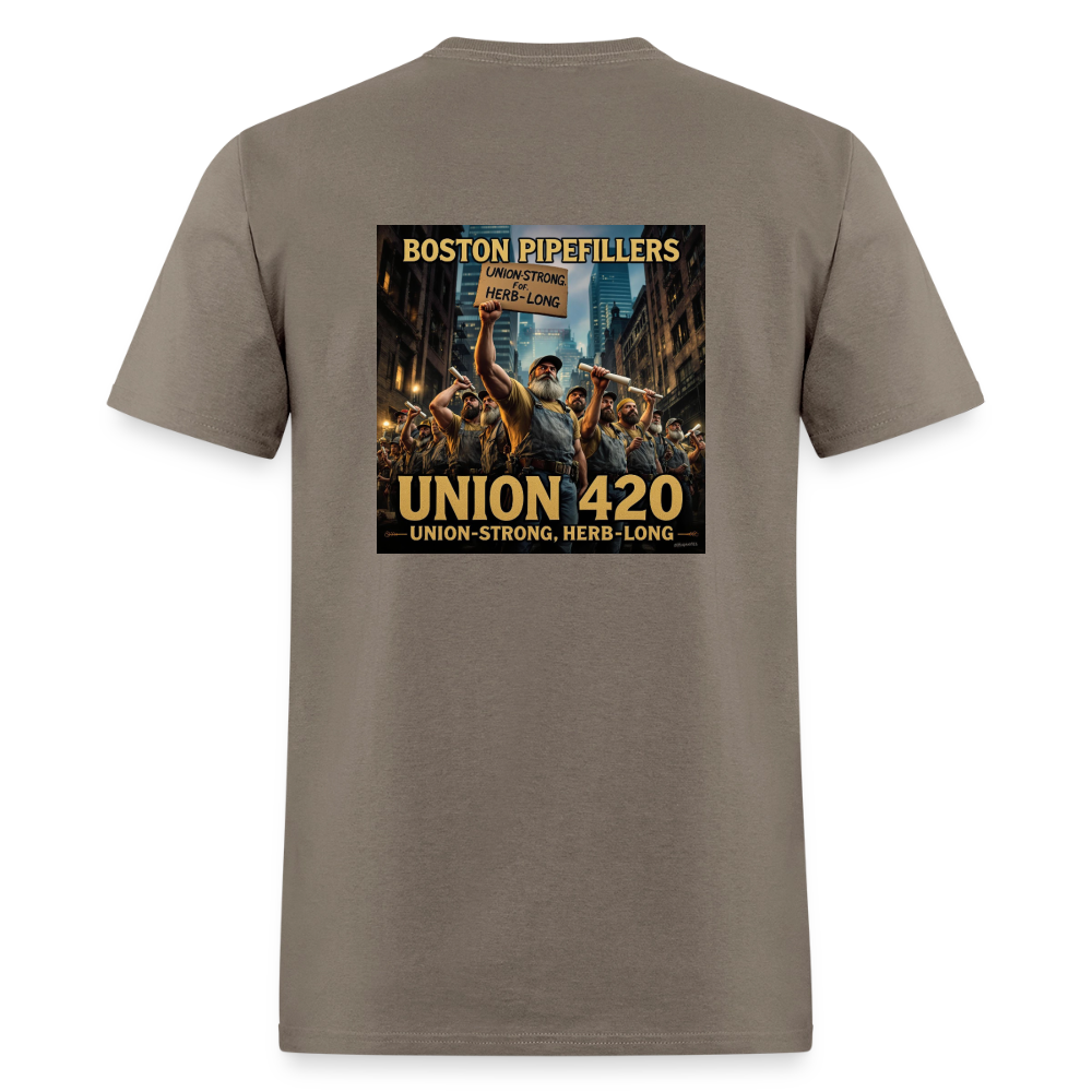 NEW ENGLAND PIPEFILLERS UNION 420 Men's T-Shirt - safari