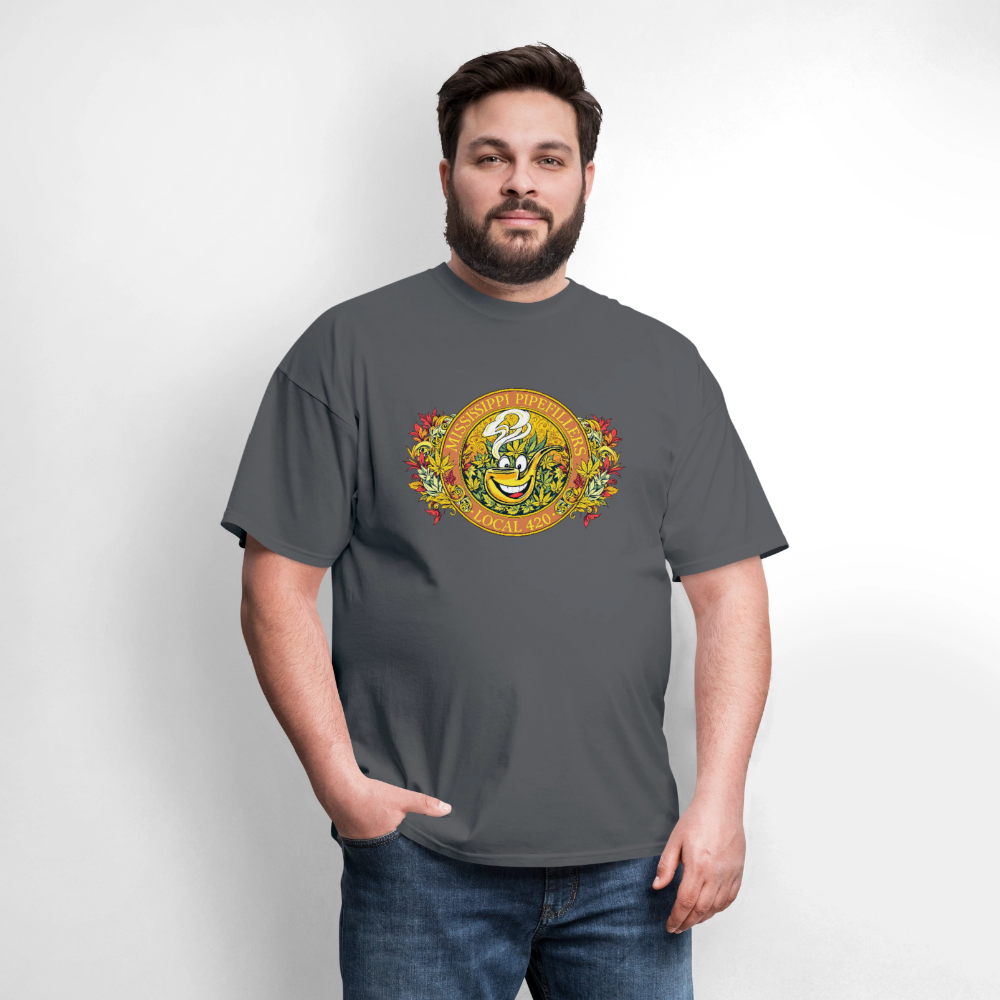 MISSISSIPPI PIPEFILLERS LOCAL 420 F/B DESIGNS Men's T-Shirt - charcoal