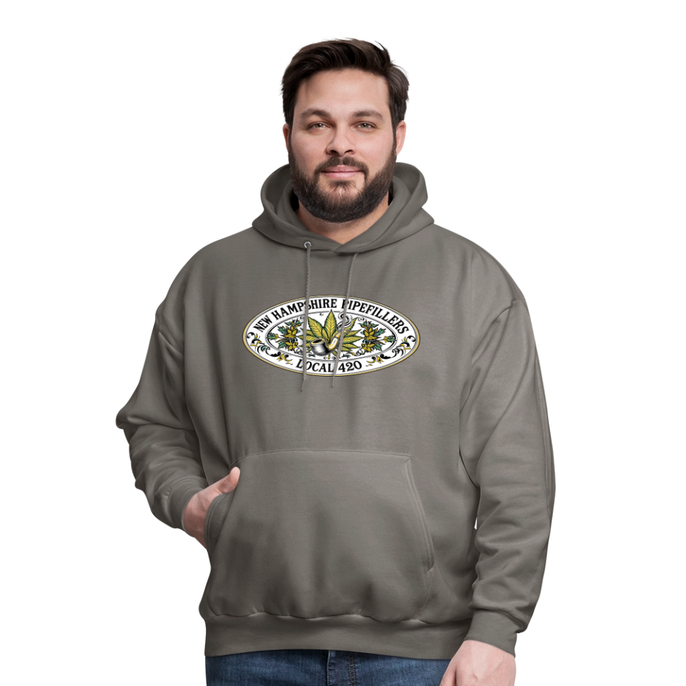 NEW HAMPSHIRE PIPEFILLERS LOCAL 420 2 EMBLEM Men's Hoodie - asphalt gray