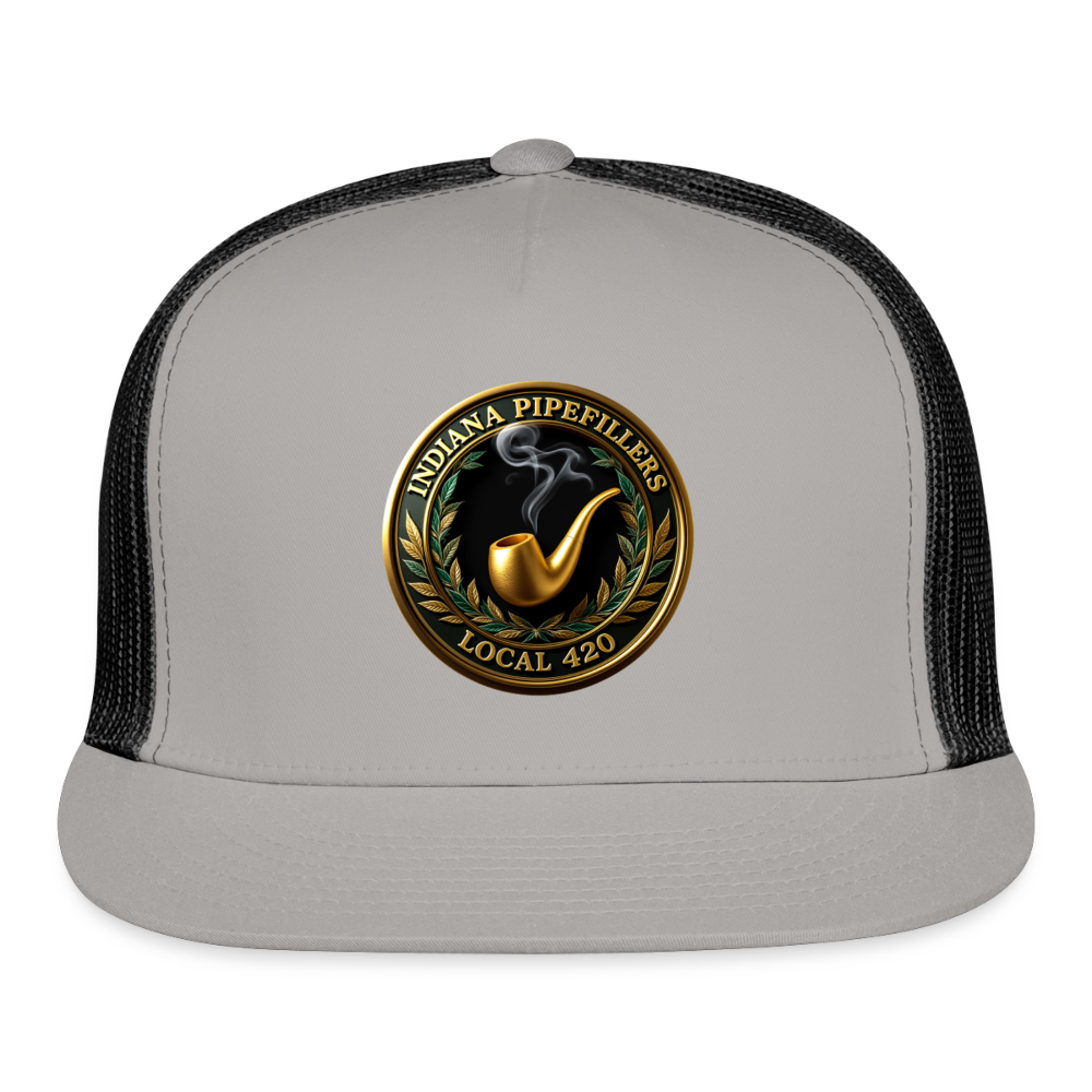INDIANA PIPEFILLERS LOCAL 420 Trucker Hat - gray/black