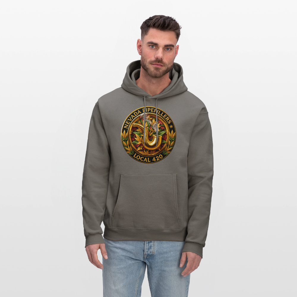 NEVADA PIPEFILLERS LOCAL 420  F/B DESIGN Men's Hoodie - asphalt gray