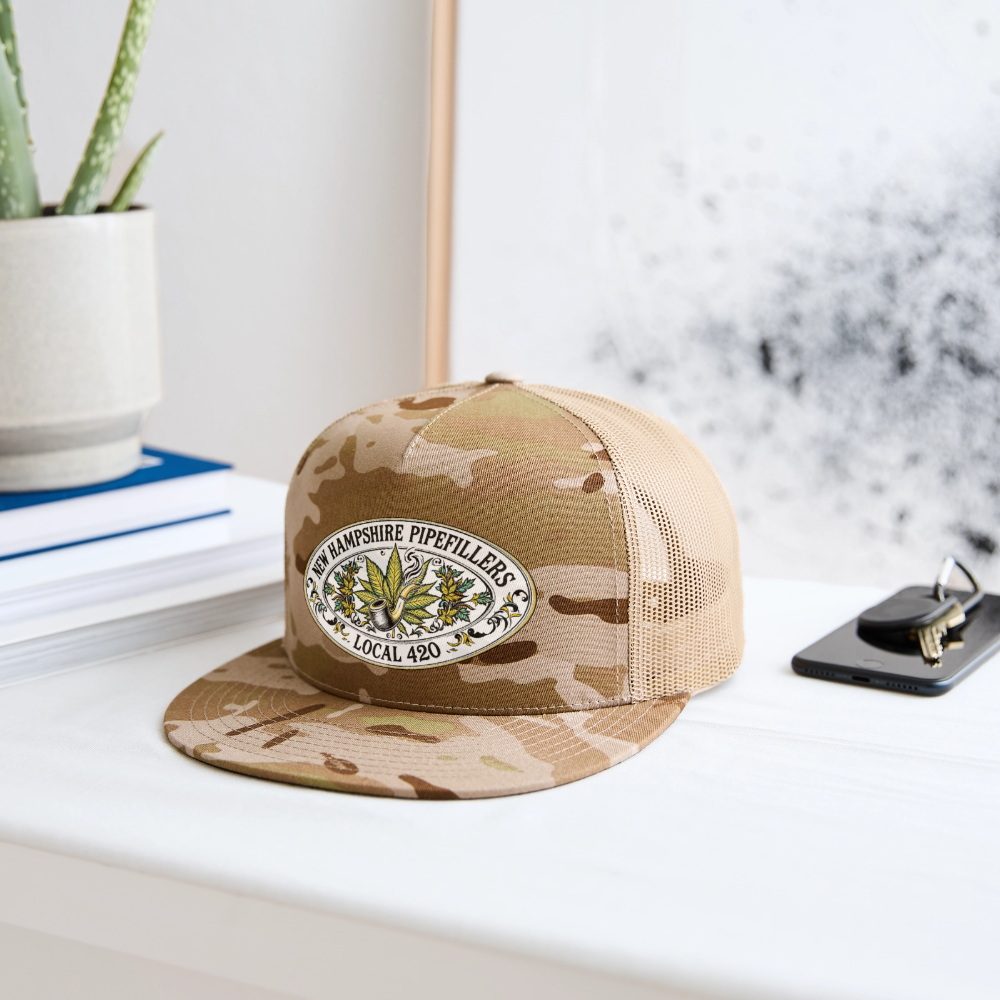 NEW HAMPSHIRE PIPEFILLERS LOCAL 420 Trucker Hat - MultiCam\tan