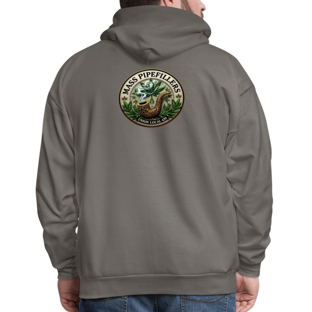 MASS PIPEFILLERS LOCAL 420 2 EMBLEM Men's Hoodie - asphalt gray