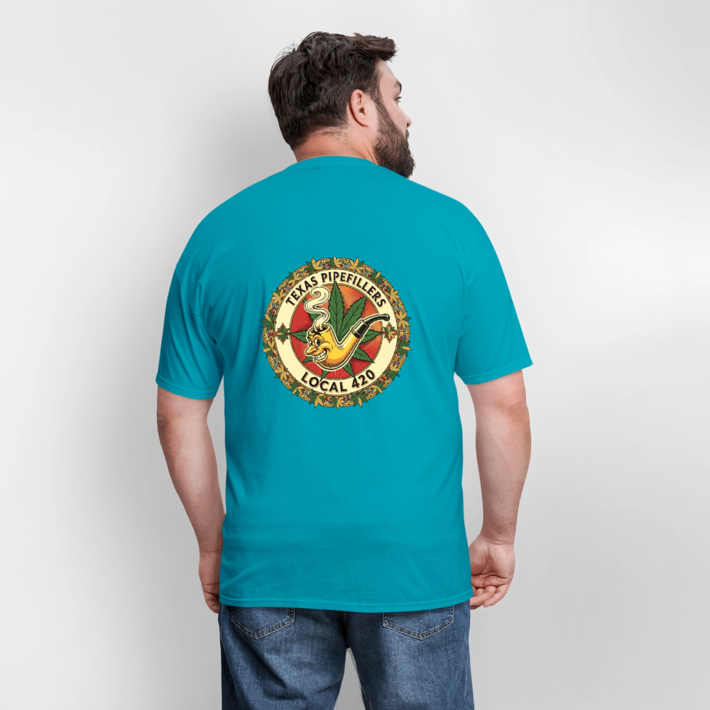 TEXAS PIPEFILLERS LOCAL 420 F/B DESIGN Men's T-Shirt - turquoise