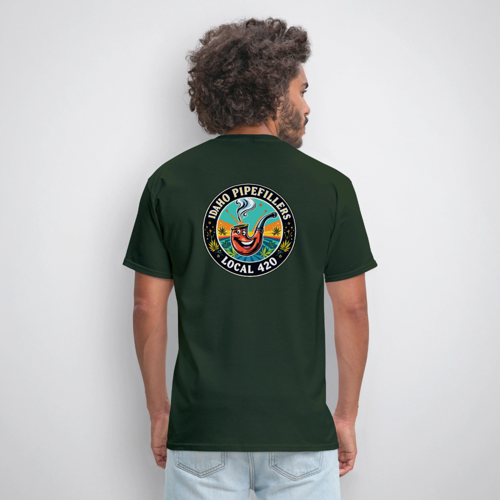 IDAHO PIPEFILLERS LOCAL 420 F/B DESIGN Men's T-Shirt - forest green