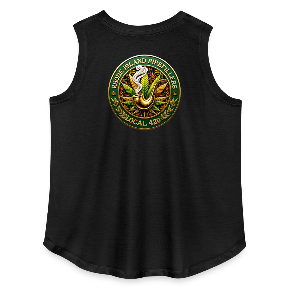 RHODE ISLAND PIPEFILLERS LOCAL 420 F/B DESIGNS Women's Curvy Relaxed Tank Top - black