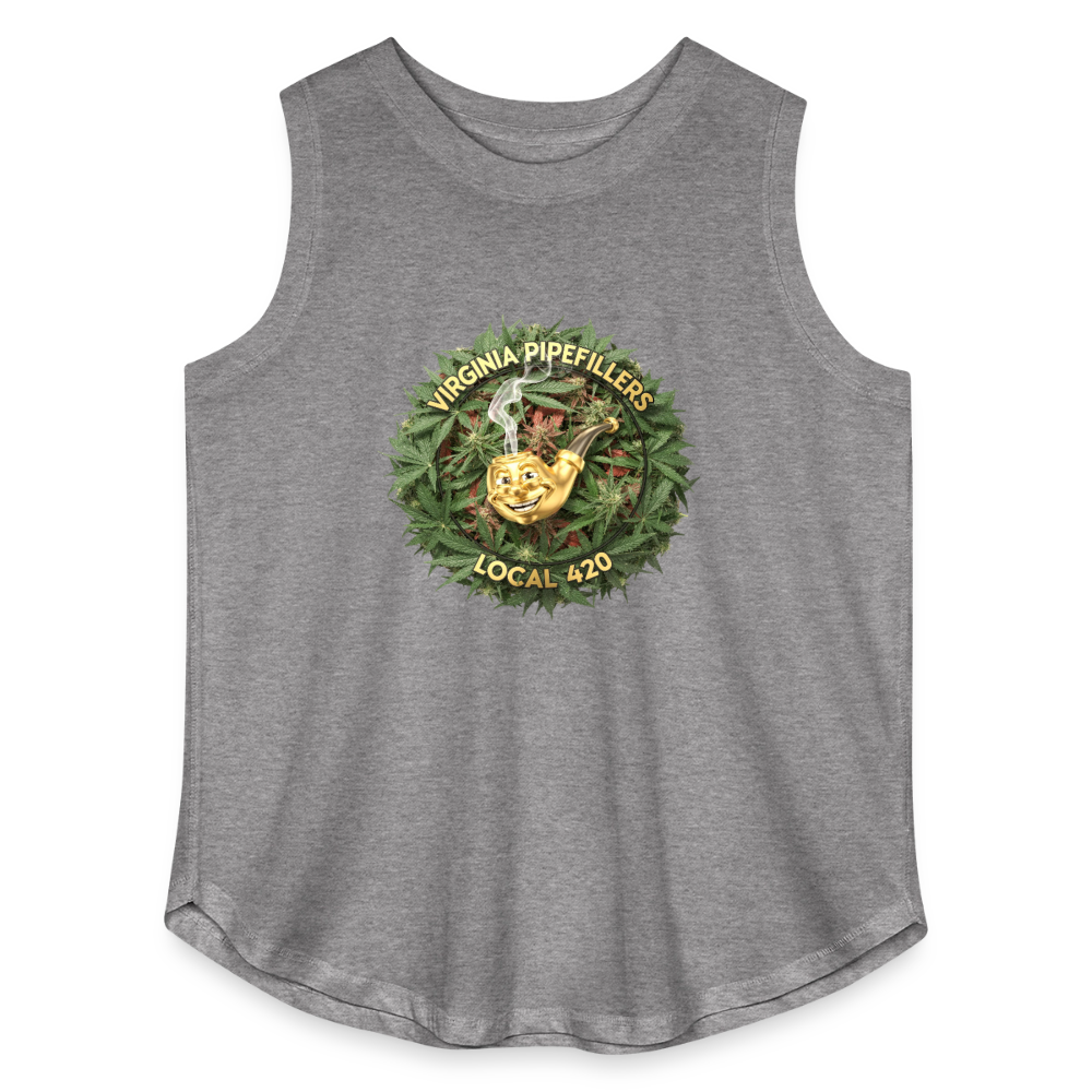 VIRGINIA PIPEFILLERS LOCAL 420 F/B DESIGN Women's Curvy Relaxed Tank Top - granite heather 