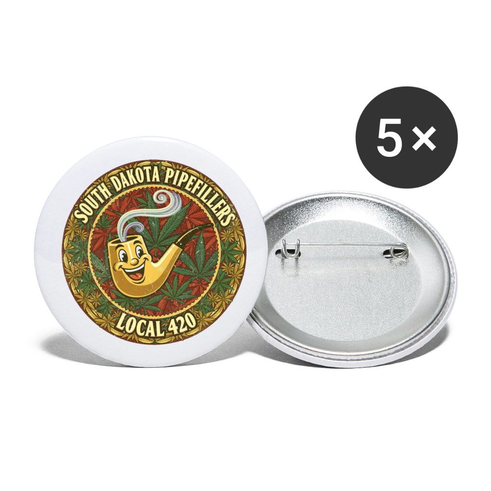 SOUTH DAKOTA PIPEFILLERS LOCAL 420 Union Buttons small 1'' (5-pack) - white