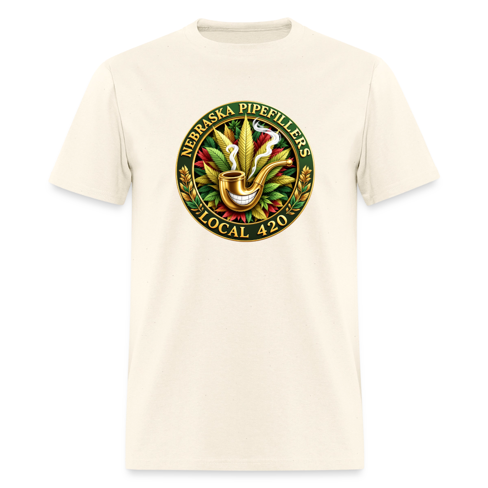 NEBRASKA PIPEFILLERS LOCAL 420 F/B DESIGNS Men's T-Shirt - sweet cream heather