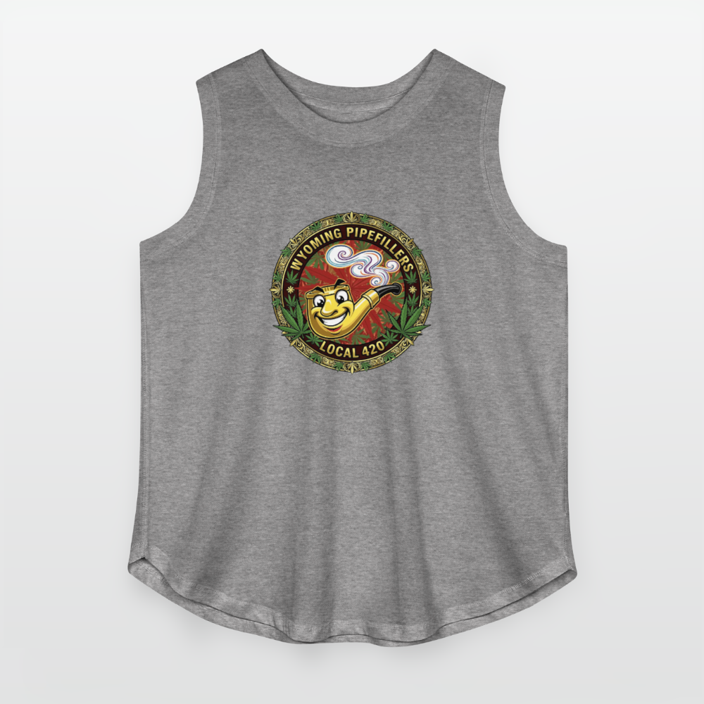 WYOMING PIPEFILLERS LOCAL 420 Women's Curvy Relaxed Tank Top - granite heather 